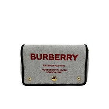 Burberry Horseferry Print Canvas Notebook Shoulder Bag White Women Blac One Size