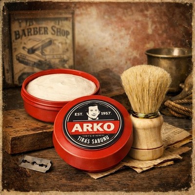 Arko Shaving Soap Bowl 3 Pack with Brush Wet Shave Set