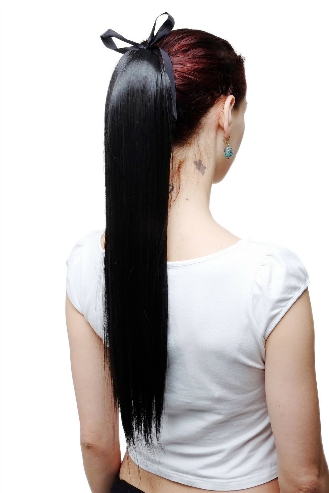 Hairpiece Ponytail Hair Comb Band Black Brown Smooth Long 60
