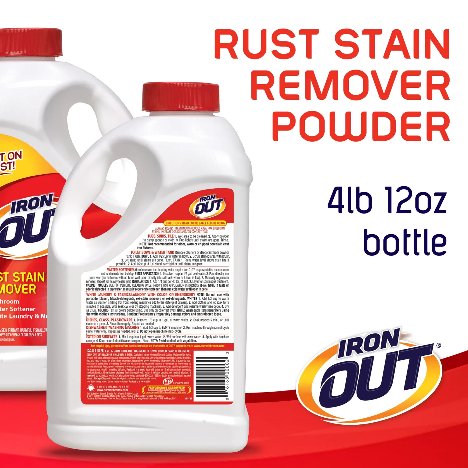 3PK "Iron Out 28 oz Rust Remover Powder – Stain & Scale Cleaner for Laundry...