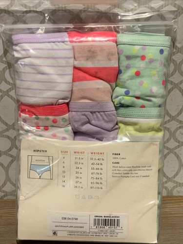 🌸 Cat & Jack Cotton Hipsters 10 Pack, Size 4🆕 - Picture 2 of 2