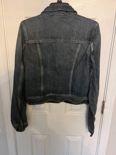 Women’s American Eagle Jean Jacket Size Large Light Denim Button Front Short - Imagen 4 de 4