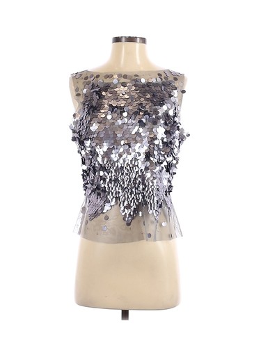Tadashi Women Gray Sleeveless Blouse 10
