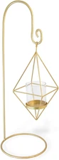 Boston International Iron & Glass Lantern/Candle Holder, 26.25-Inches, Polygon G