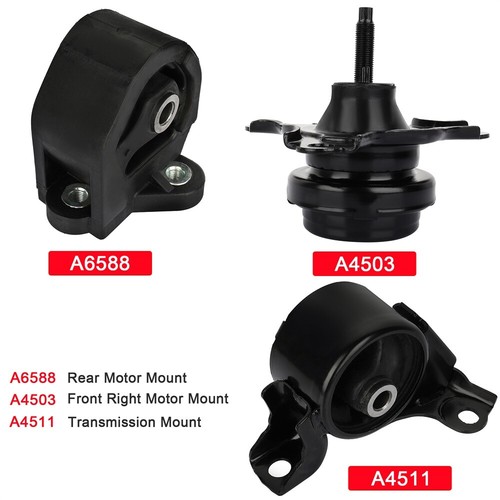 3PC Motor&Trans Mounts Set for Honda Civic 1.3L 03-05 FM020 A4503 A6588
