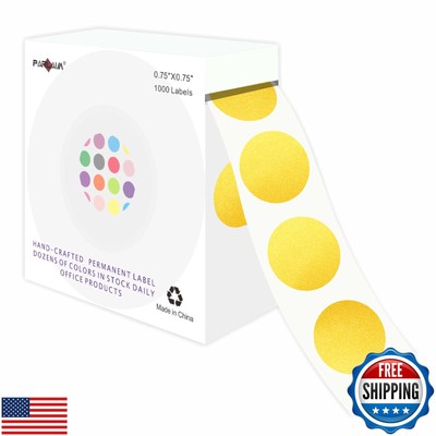 PARLAIM 3/4 Inch Roll Color Coding Labels,1000 per Roll Round Permanent Adhes