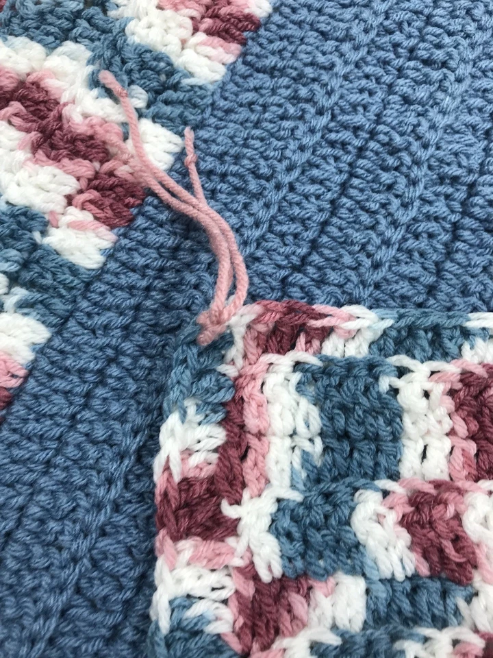 Hand Crochet Baby Blanket Crib Topper NEW 36” - Image 3 of 3