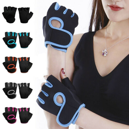 Women Men Half Finger Work Out Gym Gloves Sports Weight Lifting Exercise Fitness - Bild 1 von 19