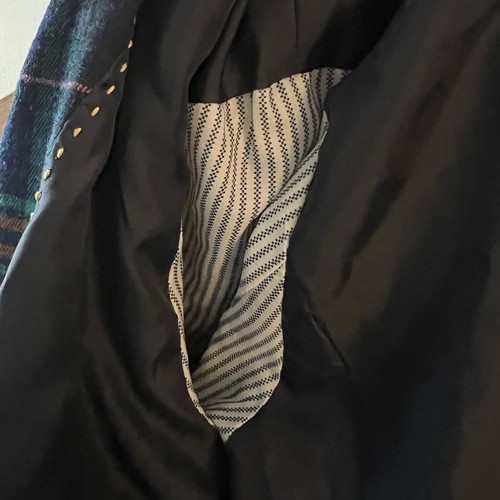 Merona SZ 4 Plaid Cropped Blazer Dark Academia Collegiate Schoolgirl Moody - Picture 8 of 9