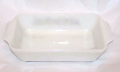 VTG Anchor Hocking Fire King White Milk Glass Baking Pan Dish