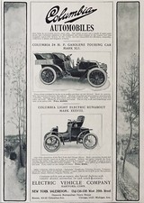 1903 AD.(M25)~ELECTRIC VEHICLE CO. HARTFORD, CONN. “COLUMBIA” ELECTRIC VEHICLES
