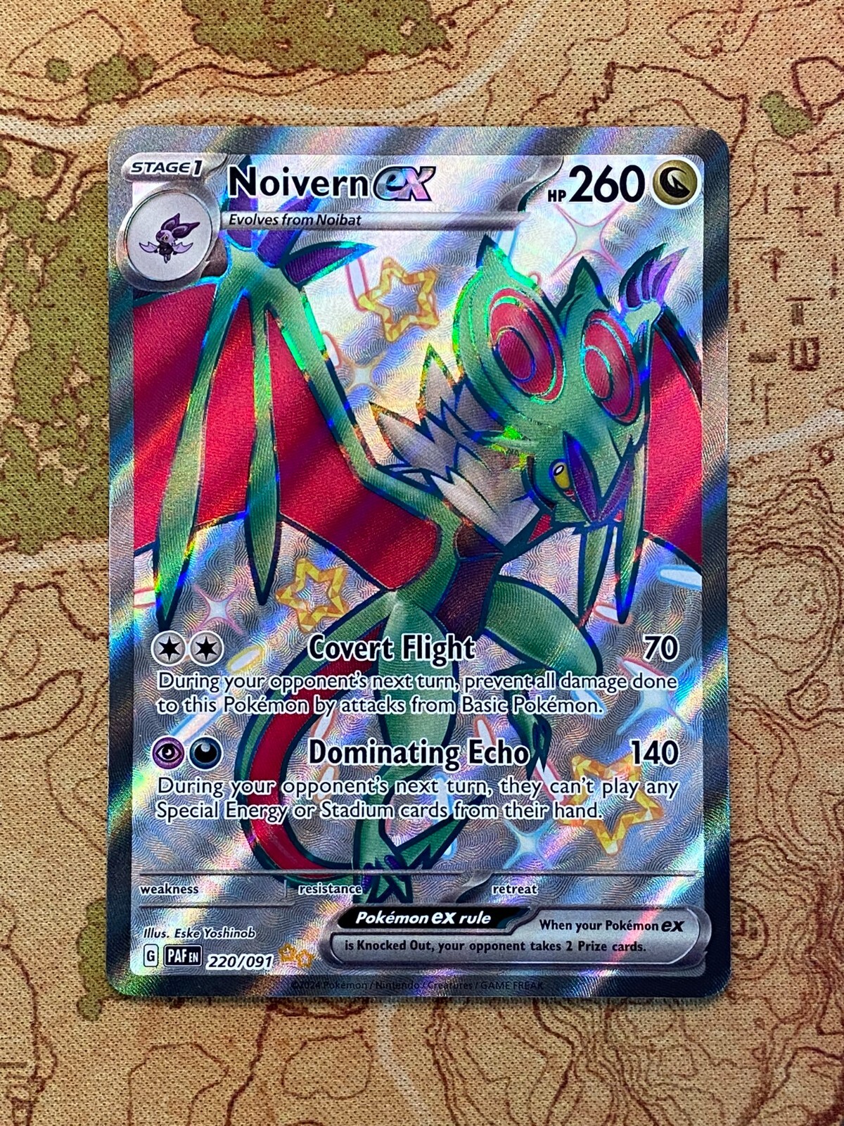 Pokemon Card TCG - Noivern ex 220 Shiny Ultra Rare Paldean Fates Near Mint