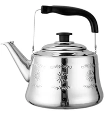 Fast Boiling Tea Pot Kettle Stovetop Mirror Flower Pattern Water Boil 3.2 Quart