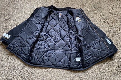 Carhartt Jacket C003 BLK Mens 2XL Black Workwear Arctic Lined Logo Duck Canvas - Picture 15 of 18
