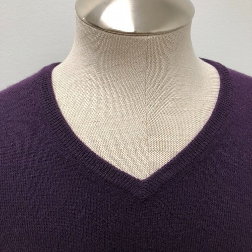 Bloomingdales The Mens Store Cashmere Sweater Mens Medium Purple Minimalist - Picture 2 of 11