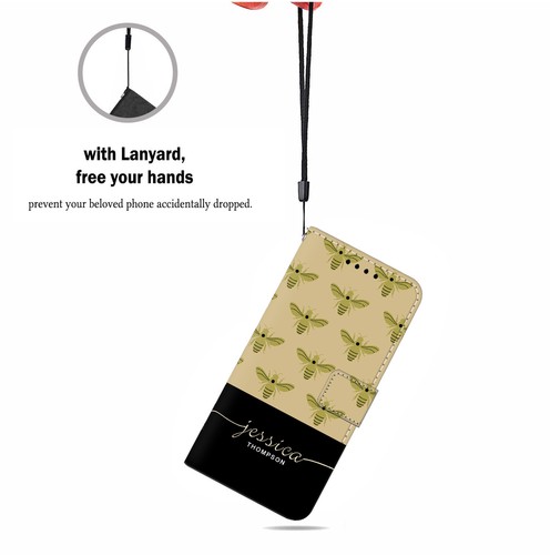 Stand Wallet Leather For Samsung Galaxy S23 S22 S24 Personalised Phone Bee Cover - Picture 99 of 100
