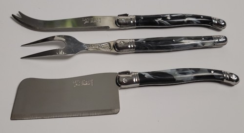 Laguiole Jean Dubost 3pc Formaggio Coltello Set Nuovo IN Originale Legno Scatola - Foto 4 di 6