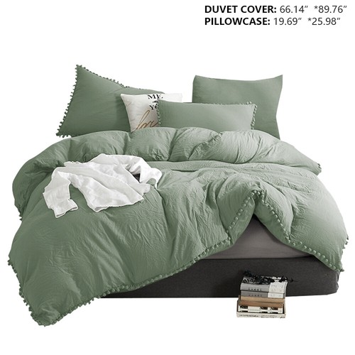 2/3Pc Duvet Cover Set Soft Bedspread Twin Full Queen King Size Bedding Set Green - Picture 11 of 14