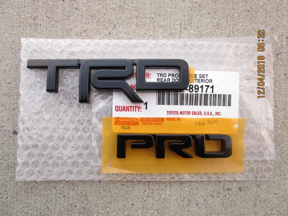 2015-2024 Toyota 4Runner TRD Pro Badge Black Painted Metal Trunk