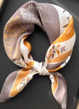 Pure 12 Momme Silk Wrap Scarf Bandanna  Print Square Shawl 20’’new WEDRQ