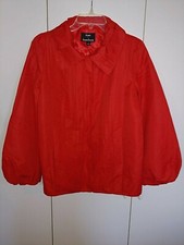 Dennis/dennis Basso Ladies Red/lined Zip Pleated/tucked Jacket-s-polyester-nwot