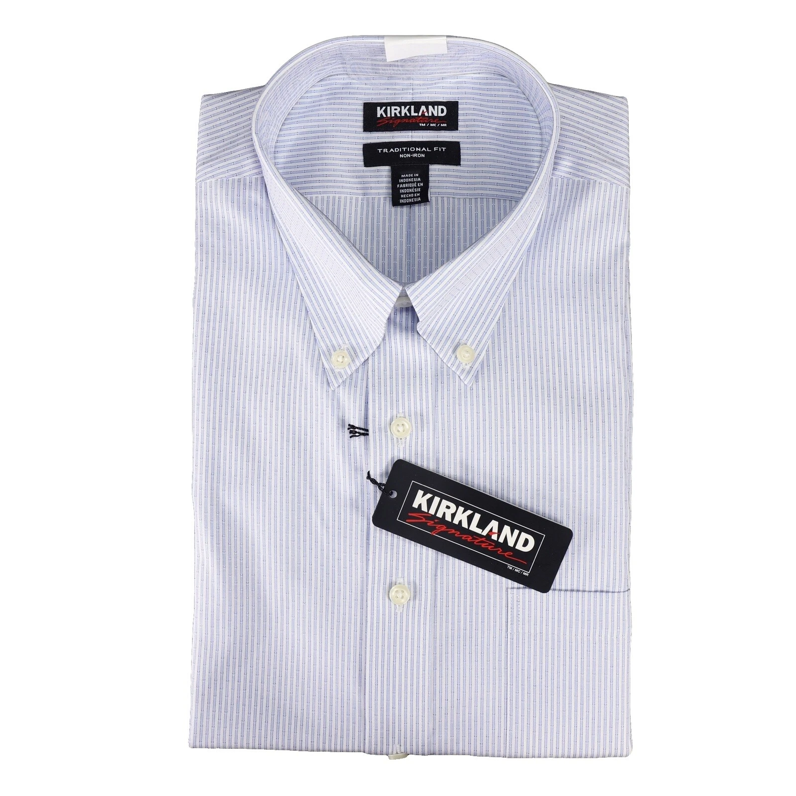Camisas de vestir para hombre Kirkland Signature 100 % algodón a rayas