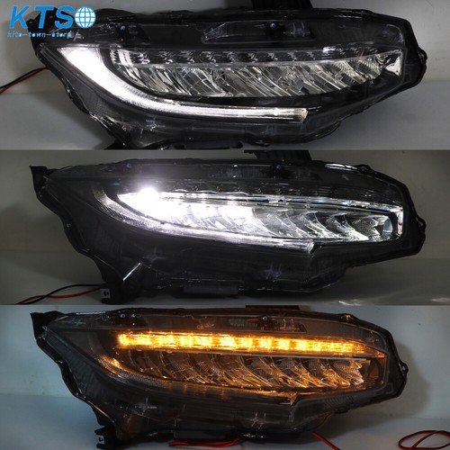 Right Side Fit For 2016-2021 Honda Civic Full LED Headlight Clear Lens Headlamp - Foto 2 di 17