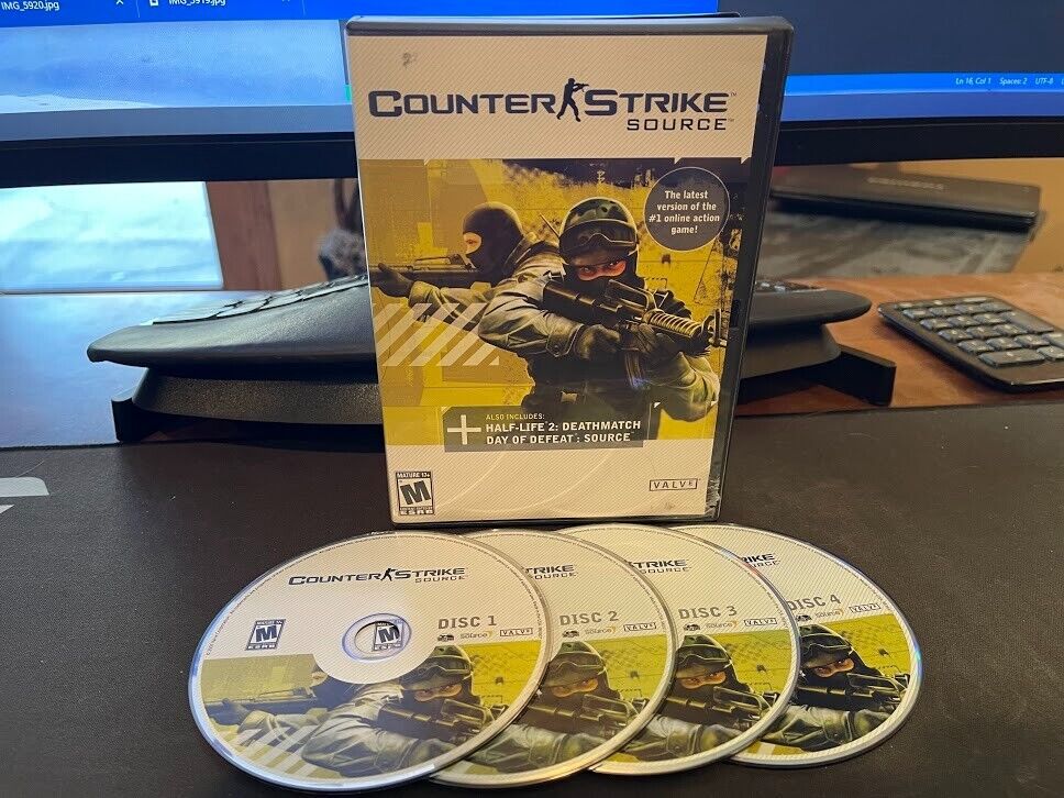 RARE! BIG BOX PC - Counter Strike: Source half-life 2:death match Day of  Defeat