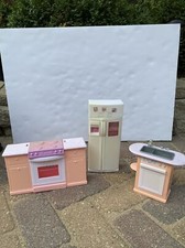1996 1997 Mattel Barbie Doll Kitchen Sink Stove Refrigerator plus more