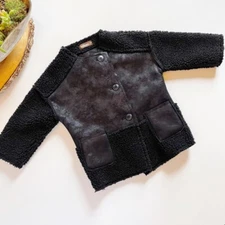 • Milibam Black Sherpa Jacket • Size 110/3