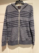 Quiksilver Hoodie Full Zipper Kids Boys Size Large 14 Blue