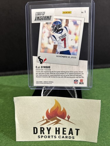 2024 DONRUSS FOOTBALL. CJ STROUD "BEST OF PANINI INSTANT" MINT 🔥🏈🔥 - Imagen 2 de 2