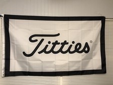 TITTIES FUNNY GOLF FLAG 3x5 FLAG W/ GROMMETS FREE SHIPPING MAN CAVE HITTING BAY