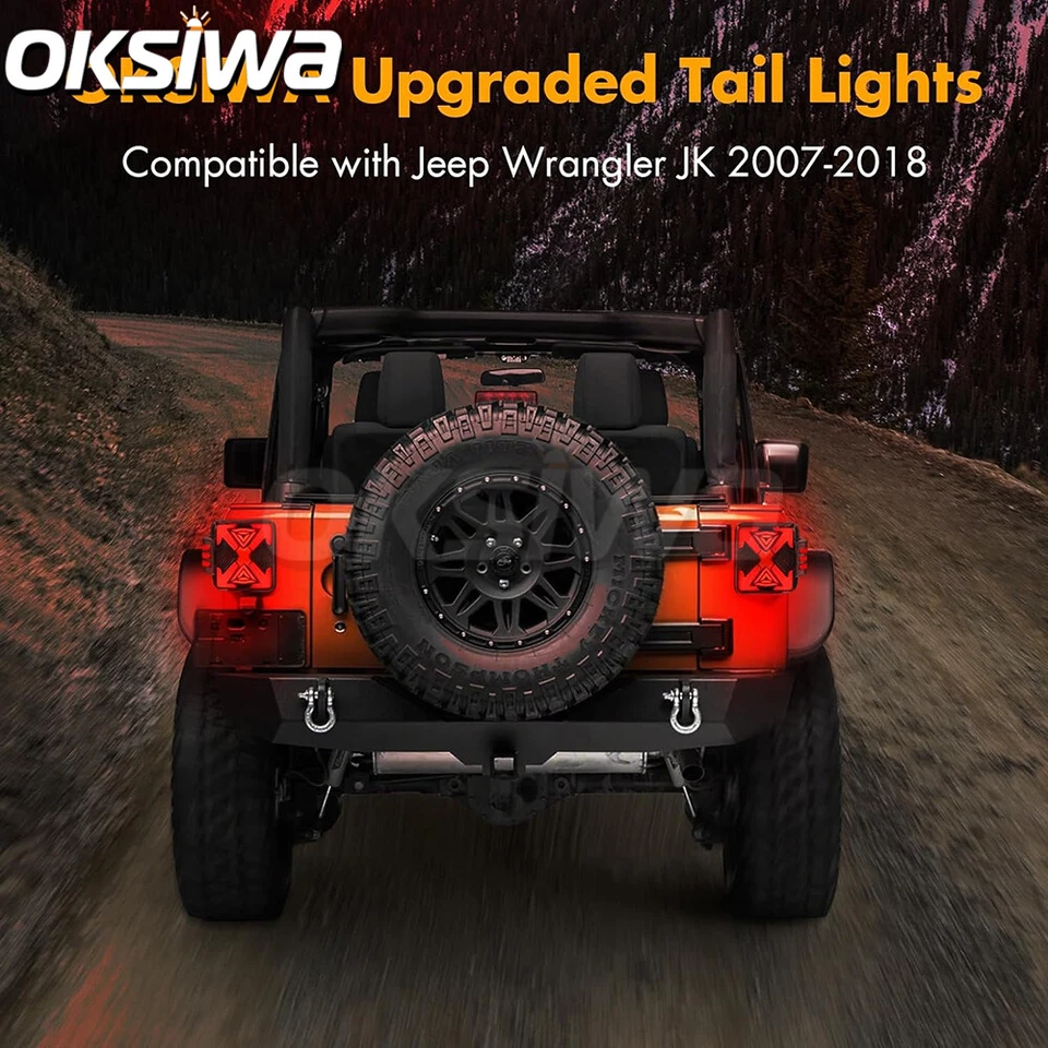 Luces traseras LED freno para Jeep Wrangler JK JKU 2007-2018 Sport/Sahara/Rubicon Foto 4 de 4