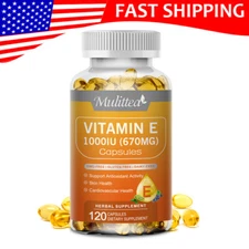 Vitamin E Oil 120 Softgels | Vit E Capsules Vegan for Hair Skin Nail Face Health