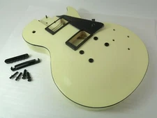 LPse Antique Cream White Guitar Body with BLACK Builders Hardware Cool  Style