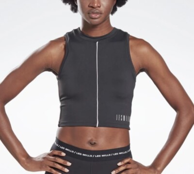 Reebok Les Mills Performance Crop Top Body Pump Combat Black