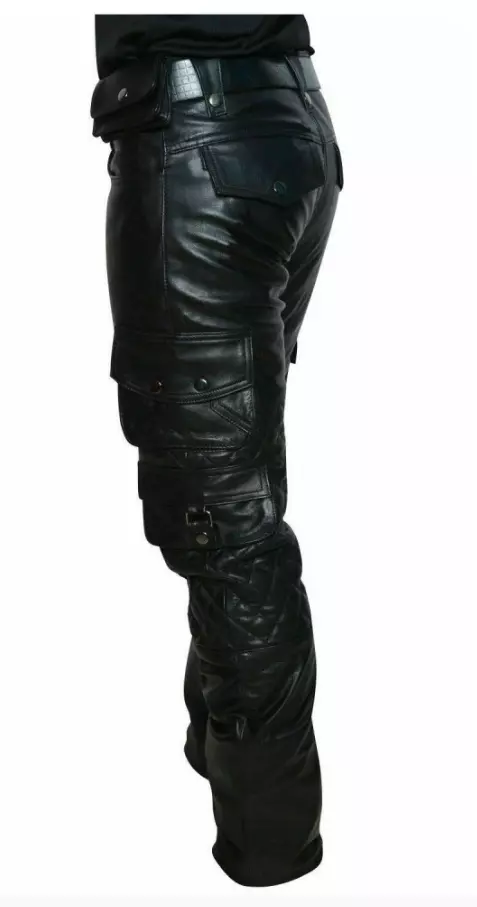 Leather 2024 panel trousers