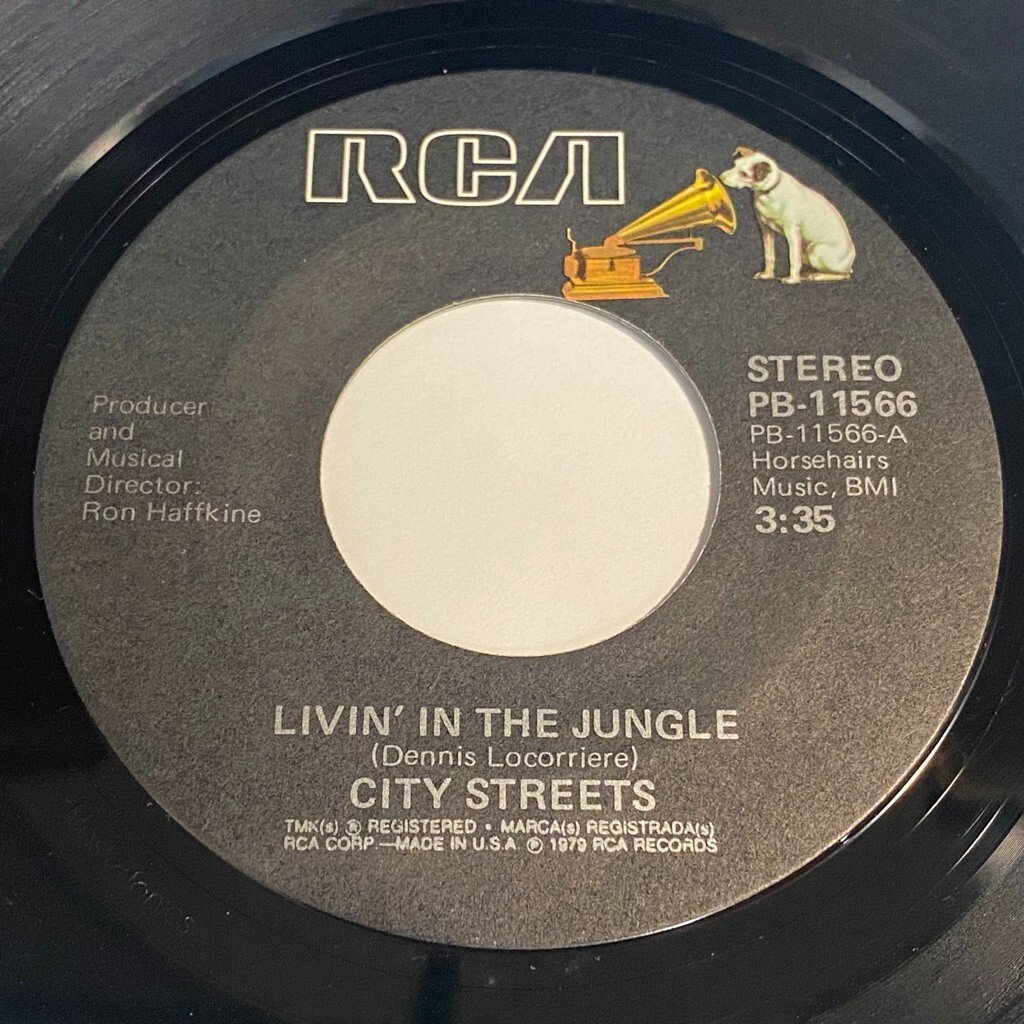 City Streets: Livin' In The Jungle / She Loves Music 7" 45 - RCA - Funk
