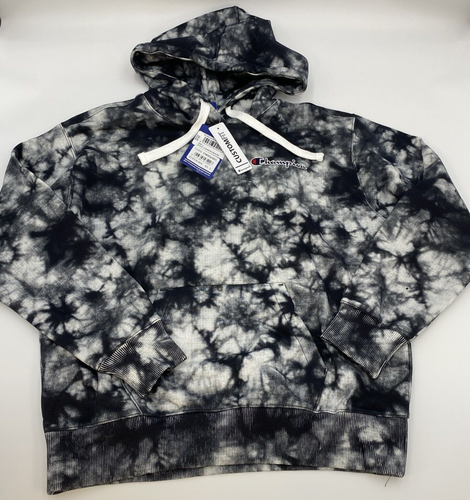 CHAMPION Tie Dye Black/White Hoodie Large 44” Chest RRP£70 - BNWT L13