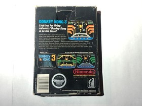 Donkey Kong 3 NES, CIB Complete, 5 Screw, Black Box, Hangtab, NON-CODE Working