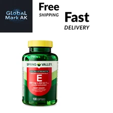 Spring Valley Vitamin E 1000 IU 100 Ct | Extra Strength Water Dispersible