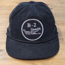 Vintage B-2 Stealth Bomber Hat Corduroy Rope Air Force Northrop Grumman Patch