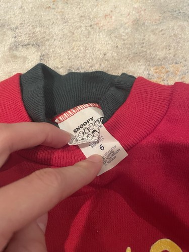 Snoopy Vintage 90s Retro Kids Sweaters Pullover Size 6 And 7 Peanuts - Picture 5 of 6