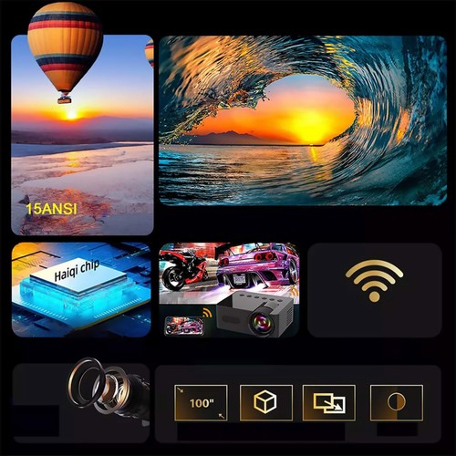 1080P HD Projector AUX/USB/Type-C Multi-functional Connectivity Easy to Carry - Picture 7 of 12