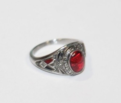 Vintage Pisgah Junior High NC Eagles Red Stone Keystone VAL Class Ring SZ 7