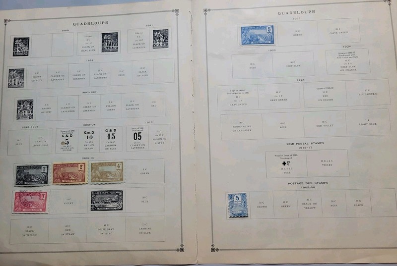 6 Stamps From Guadeloupe 1905-1922. Postage, Postage Due.  5 Mint Hinged. 1 Used