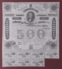 Anleihe der Konf&ouml;derierten Staaten von Amerika &uuml;ber 500 Dollar 1863