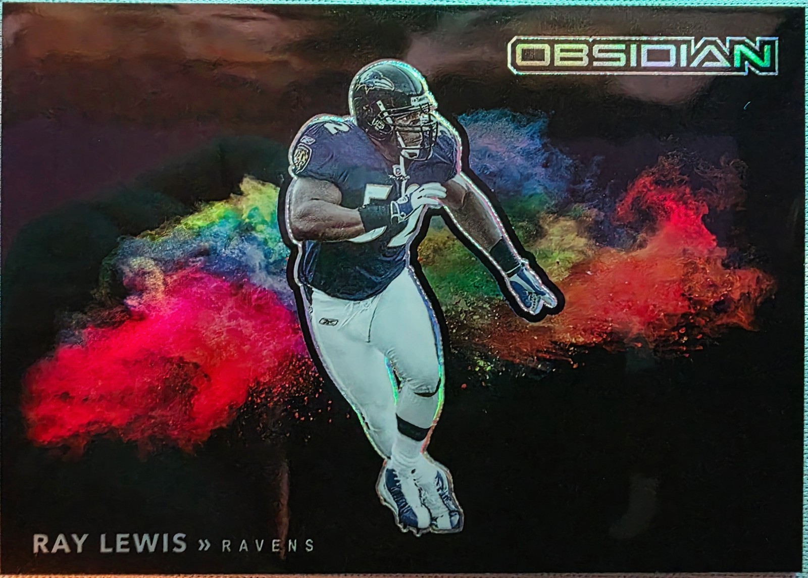 2021 Panini Obsidian - Color Blast Black Ray Lewis #CB-19