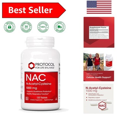 NAC N-Acetyl Cysteine 1000mg -  & Gluten-Free Detox Support - 120 Tablets